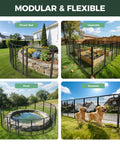 Heavy Duty Outdoor Garden Fence For The Yard, 40 Inch High By 36.2 Foot Long Metal Animal Barrier For Dogs in garden installation