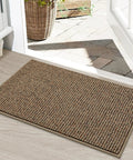 Tough As Nails Dirt Trapper Door Mat For Entryway Non Slip Washable Rug Made From Thick Polypropylene Yarn To Catch Mud And Grime Straight Up And Keep Your Floors Clean Daily, placed inside a door.