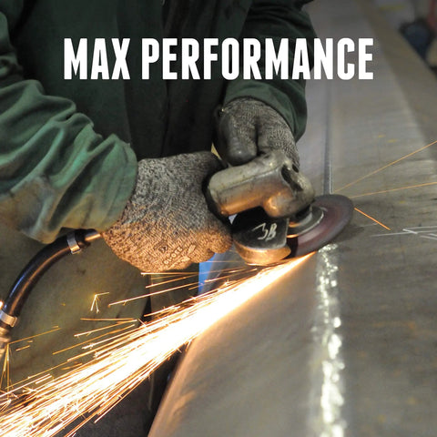 Man using Tiger Ceramic Type 27 Cut Off And Grind Combo Wheel 4 1/2 Inch By 1/8 Inch CER30T for metal cutting