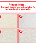 Note showing wall decals not suitable for textured walls with product type Kitchen Wall Decals Lets Eat Dining Room Wall Stickers.