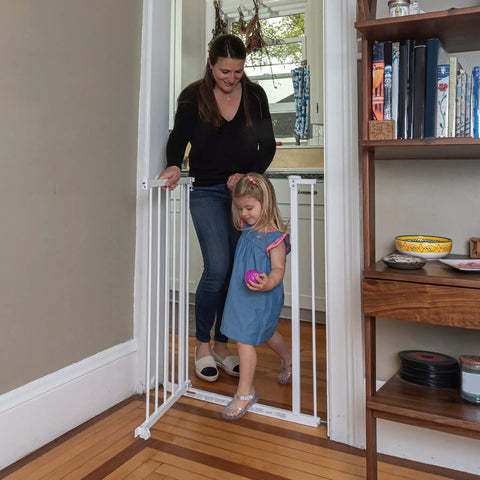 Everywhere Extra Tall and Wide Baby and Pet Gate for Doorways, Halls, and Stairs, Adjustable 28.75 to 39.75 Inch Wide, 36 Inch Tall, White
