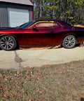 Molten Merlot Professional Car Paint Basecoat Full Gallon Volume Ready To Spray Straight Out The Can With Premium Slow Reducer For Slick Coverage And A Badass Garage Ready Finish on a vehicle side view.