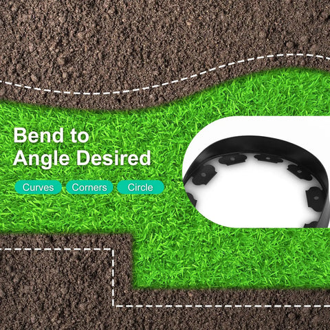 Flexible garden designs with Easy Cut 1.5 Inch By 100 Ft Garden Edging Kit With 90 Spikes Flexible Plastic Lawn Border