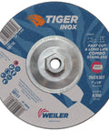 Tiger INOX Type 27 Cut And Grind Combo Wheel 7 Inch Diameter 1/8 Inch Thick INOX30T with 7/8 Inch Arbor
