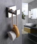 Heavy Duty Stainless Steel Coat And Towel Hooks 304 Rustproof Square Wall Mounted Modern Hooks For Bathroom And Kitchen Polished Chrome Finish 2 Pack