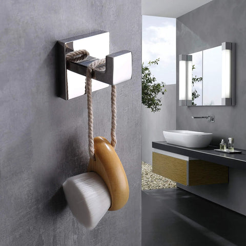 Heavy Duty Stainless Steel Coat And Towel Hooks 304 Rustproof Square Wall Mounted Modern Hooks For Bathroom And Kitchen Polished Chrome Finish 2 Pack