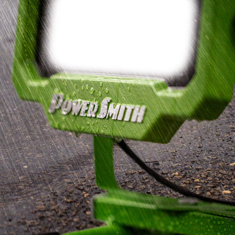 Rain-soaked Bright 1080 Lumen LED Weatherproof Tiltable Portable Work Light With Large Adjustable Metal Hook and Stand
