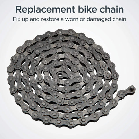 Bike Chain Replacement One Half Inch By Three Thirty Second Inch, 112 Links, Derailleur Chain in coiled layout