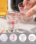 Two Pack Shot Glass Measuring Cup Set With Thick Base, Multi Unit Liquid Measuring Cup For Espresso And Drinks showing 30ml scale