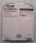 Packaging of SharpShooter Heavy Duty Staple Gun showcasing product details. Compact design for home improvement and upholstery.