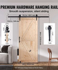 36 Inch By 84 Inch Spruce Wood Barn Door Hardware Kit For Smooth Sliding Interior Doors Space Saving Barn Door Track System Easy Install Rustic Modern Home Decor