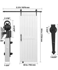 Sliding Barn Door Kit With Hardware 30 By 84 Inch MDF Panel Water Resistant PVC Coating Easy To Install Quiet And Smooth Sliding H Frame Design