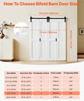 MDF Bifold Barn Door 72 By 84 Inches With Space Saving H Frame Easy Glide Track System Preassembled Panels Header Board And Hardware Kit Included Waterproof And Quiet White