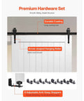 Sliding Barn Door Kit With Hardware 42 By 84 Inch Built Tough MDF Panel Water Resistant PVC Finish Easy Install H Frame Design