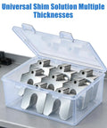 96 Piece Slotted Stainless Steel Shim Kit For Leveling And Precision Fit 2X2 Inch Shims in storage box