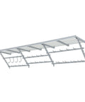 96 Inch Wide Wall Mounted Utility Storage Rack With 4 Bike Hooks And 20 Regular Hooks In White for garage organization.