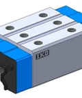 MXS20C1PS2 compact linear slide unit single block, maintenance-free C-Lube, precision rail, 20x30x44 mm, side view.