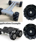 Application example of Premium 97mm Mecanum Wheel, 4WD Omnidirectional Wheels DIY Robot Parts with 4mm Metal Coupling Motor Connector Tire.