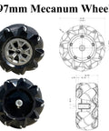 97mm mecanum wheel for 4WD Mecanum Wheel Robot Car Chassis Kit With Smart Remote Control And Metal Chassis For DIY