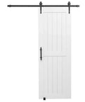 Sliding Barn Door Kit With Hardware 30 By 84 Inch MDF Panel Water Resistant PVC Coating Easy To Install Quiet And Smooth Sliding