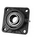 Front view of Flange Ball Bearing For General Purpose Machinery One And One Half Inches Wide UCF208 24FS with cast iron housing.