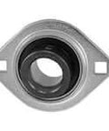 Front view of KHPFL206 30mm Narrow Inner Ring Eccentric-Collar Pressed Steel 2-Bolt Flange Unit with Sealed Ball Bearing