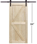 Paneled Wood Finish Barn Door With Installation Hardware Kit No Fuss Smooth Sliding Track And Rollers Wall Mount Strip Included Fits Over Doorways With Or Without Trim 78.74 Inch Wide Rail Farmhouse Style