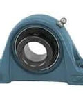 Front view of 1-1/4 in (31.75 mm) Narrow Inner Ring Pillow Block Bearing KHLP207-20 Low Base Eccentric Collar, Cast Iron LP207T, Sealed Ball Bearing