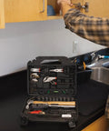 Open All In One 110 Piece Home Tool Set With Storage Case For DIY Projects, Repairs And Everyday Fixes on kitchen counter