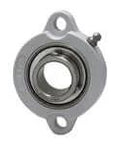 White 20mm Plastic Set-Screw Insert with Narrow Stainless Collar, Round Hole Shaft Sleeve for Linear Slide Unit and Machine Hardware