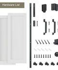 White Primed Solid Core Bypass Sliding Barn Door With Installation Hardware Kit Preassembled Space Saving And Sound Insulated
