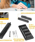 56-Piece Home Repair Tool Kit With Precision Screwdriver Set And General Household Tools For DIY Projects, Office And College Repairs