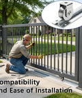 Man installing 9 Ft V Track Galvanized Inverted Track For Sliding Gates And Doors Rolling Driveway Gate Systems with tools.
