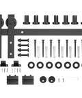 9FT Sliding Barn Door Hardware Kit for Single Doors up to 54 Inch, complete set with track, rollers, and mounting hardware