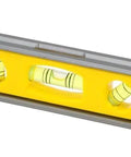 Compact 9 Inch Cast Aluminum Torpedo Level with Magnetic Strip and Three Vials delivers fast, precise leveling on pipes.