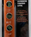 Savage 9 Inch Magnetic Torpedo Level With Four Neodymium Magnets And Four Vials For 30 Degree Conduit Bends Built From Solid Aluminum For Lifetime Durability Bright Orange Finish For Easy Visibility On Any Job Site in packaging.