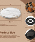 9 Inch Solid Wood Lazy Susan Turntable Organizer For Cabinet And Pantry Storage Round Natural Wood With White Washed Finish dimensions