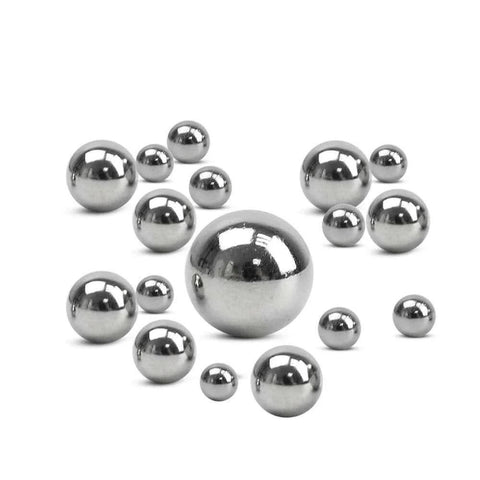 9mm 30 Grain Steel Bearing Balls, Bearing Steel Ball, Solid Ball, Carbon Steel Ball in various sizes displayed on a white background