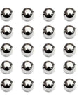9mm 30 Grain Steel Bearing Balls, Bearing Steel Ball, Solid Ball, Carbon Steel Ball arranged in rows on white background
