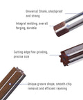 9mm Hand Reamer for Precision Machining in Alloy Tool Steel 9CrSi H8, 6 Straight Flutes, Square Shank close-up with features