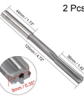 Pro Grade 9mm Chucking Reamer HSS Lathe Tool with 6 Straight Flutes, showing dimensions and close-up of cutting edge.