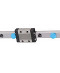 Beefy Yet Lightweight 9mm Wide Linear Rail Block for Precise Motion with built-in lubrication, side view, bearing steel construction.