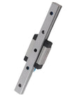Beefy Yet Lightweight 9mm Wide Linear Rail Block For Precise Motion in Automatic Equipment and Measuring Systems, front angle view.