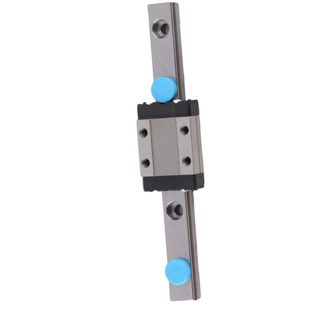 Beefy Yet Lightweight 9mm Wide Linear Rail Block for precise motion in automatic equipment, steel construction, front view