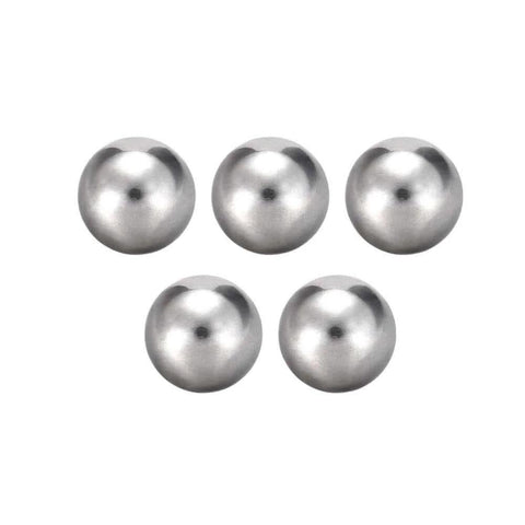 Five 9mm 30 Grain Steel Bearing Balls, Bearing Steel Ball, Solid Ball, Carbon Steel Ball on white background