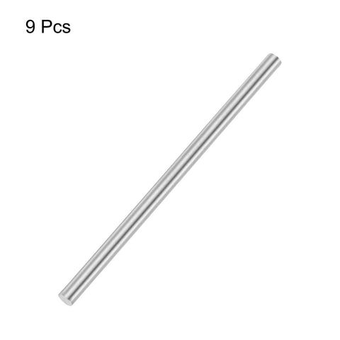 Single 5mmx100mm 304 Stainless Steel Solid Round Rod for DIY Crafts - 9pcs, shown in full view to highlight size and material.