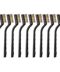 9PCS MINI Brass Brushes Set, Curved Handle Scratch Wire Toothbrush for welding slag and rust cleaning, black handles with brass bristles