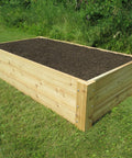 Deep Root Cedar Raised Bed Garden Kit With 16.5 Inch Depth Heavy Duty 1 Inch Cedar Deck Boards on grass