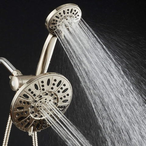 Dope Brushed Nickel 7 Inch High Pressure 3 Way Rainfall Shower Combo With 72 Inch Hose 6 Settings Handheld Included