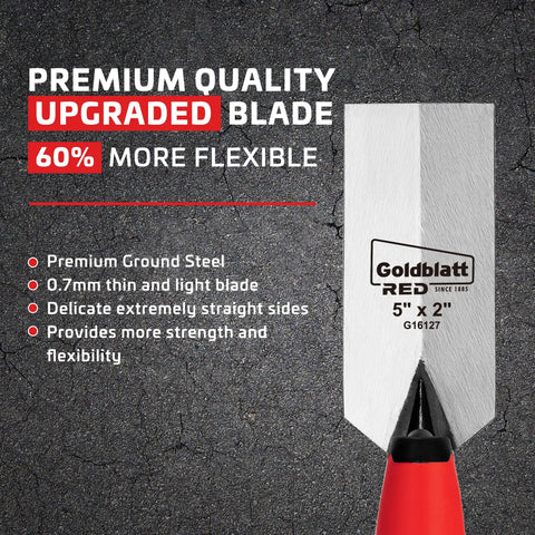 Margin Trowel 5 Inch By 2 Inch Ground Blade One Piece Forged Heavy Duty High Carbon Steel With Soft Grip Handle Pro Grade Tool